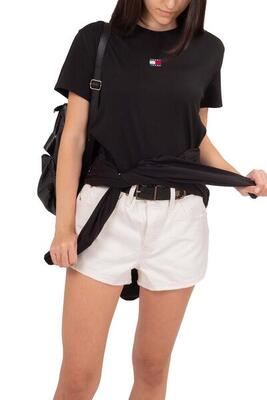 T-shirt donna boxy con patch logo