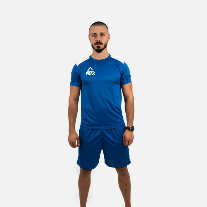 Set Tricou-Short Poly Peak Albastru/Alb Juniori