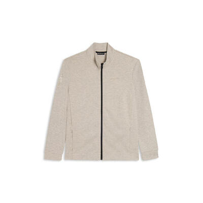 Felpa mélange full zip con collo alto e stampe