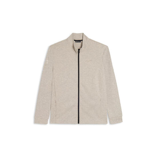 Felpa mélange full zip con collo alto e stampe