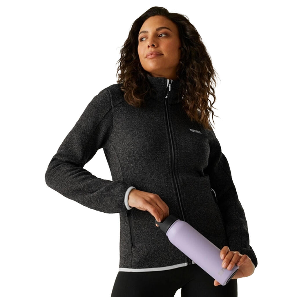 Womens/Ladies Newhill Full Zip Fleece Jacket (Black/Oyster Mushroom)