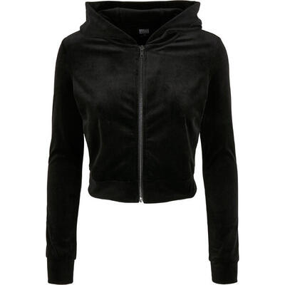 Dames hoodies grote maten urban classics velvet zip