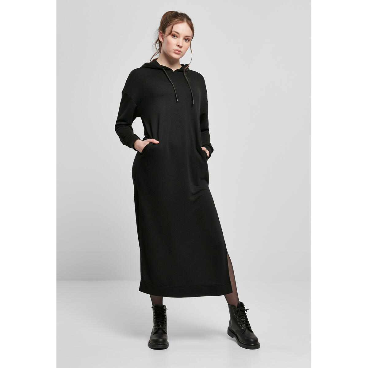 Urban Classics - Sweatshirt À Capuche Femme Urban Classics Cropped Oversized High Neck Crew - Sweat-shirt - Noir - Decathlon