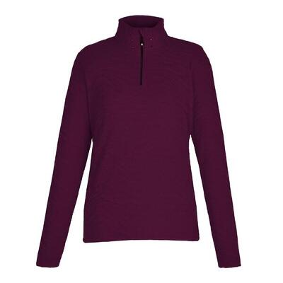 Dames glamourize iii quilted quarter zip midlayer (zwart)