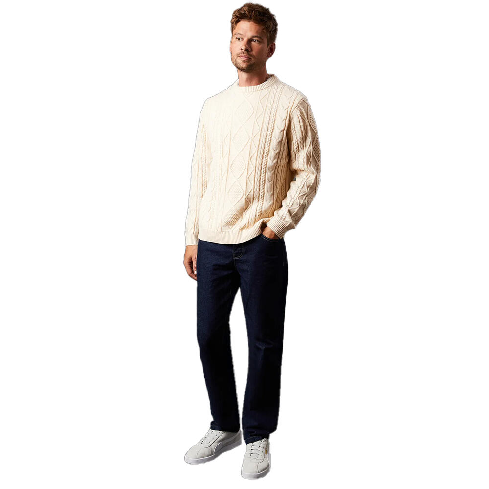 Pullover Rundhalsausschnitt für Herren Naturweiß 4/4