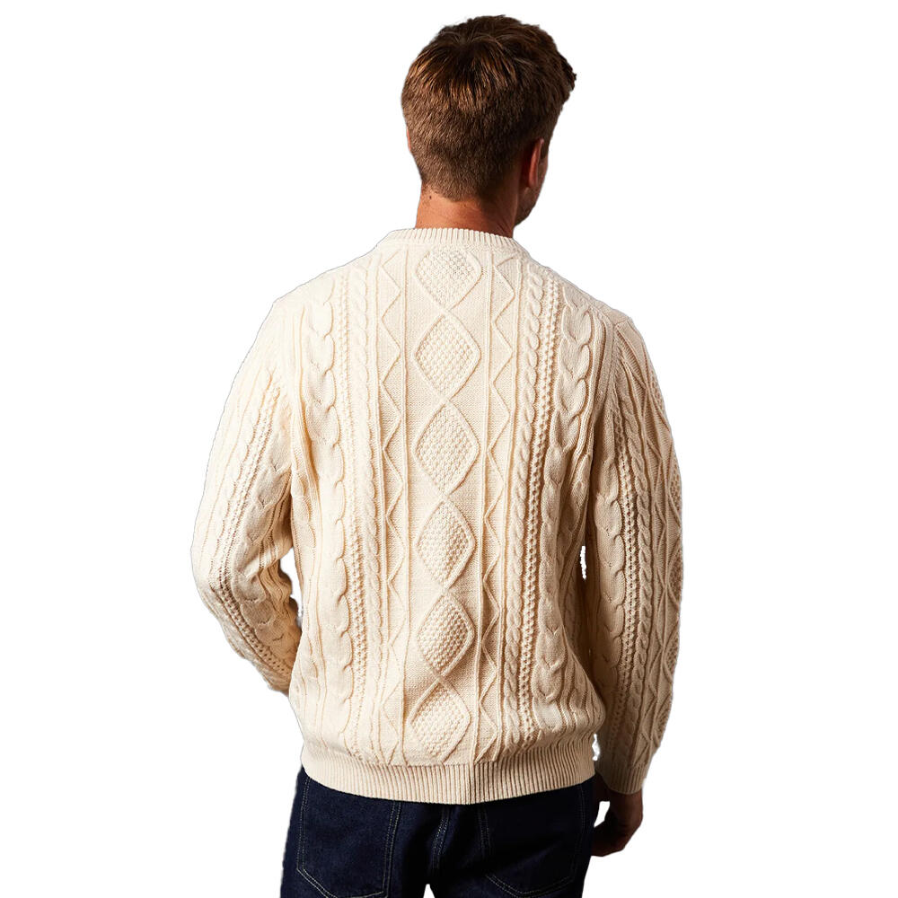 Pullover Rundhalsausschnitt für Herren Naturweiß 2/4
