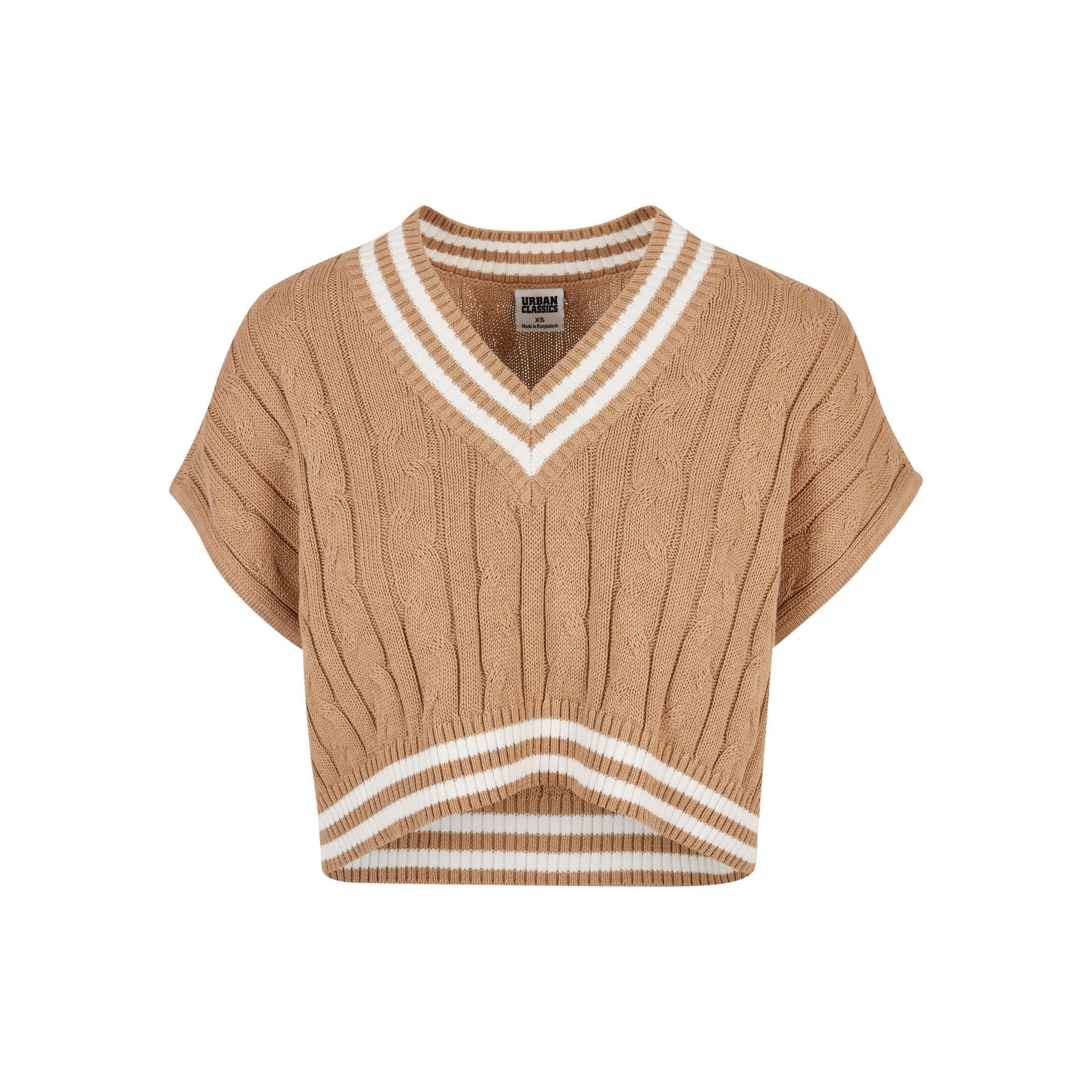 Urban Classics - Pull Court En Tricot Femme Urban Classics College - Pull - Beige - Decathlon