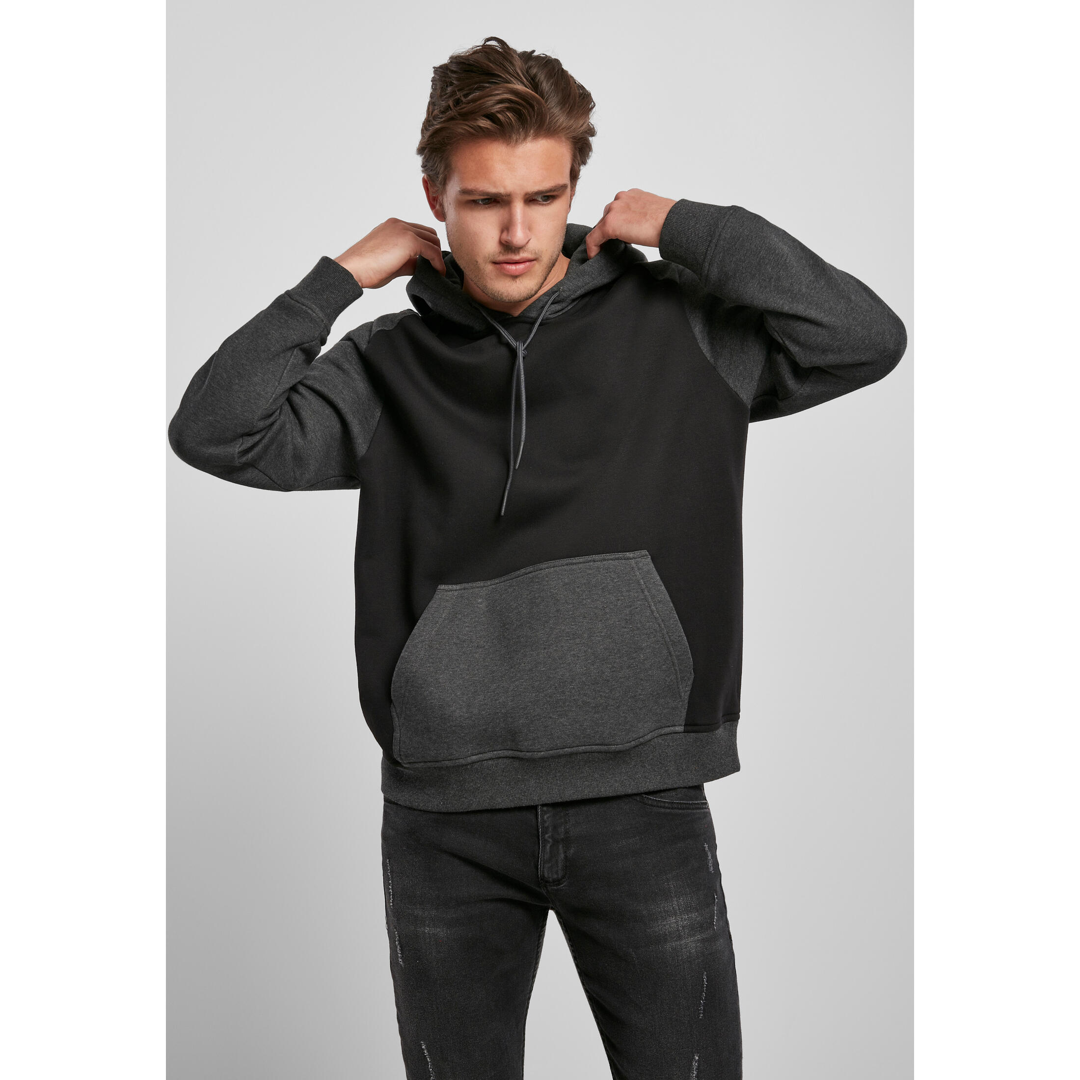 URBAN CLASSICS Felpa con cappuccio Urban Classics 2-tone fake raglan