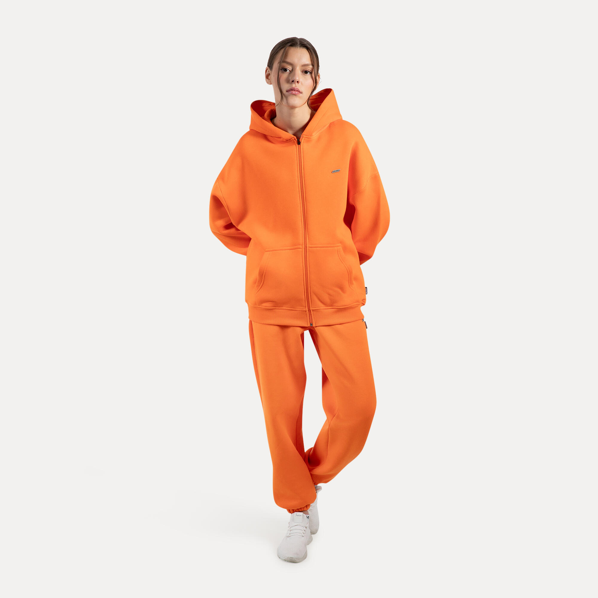 Damen Zip Hoodie Lyanna Orange 3/5