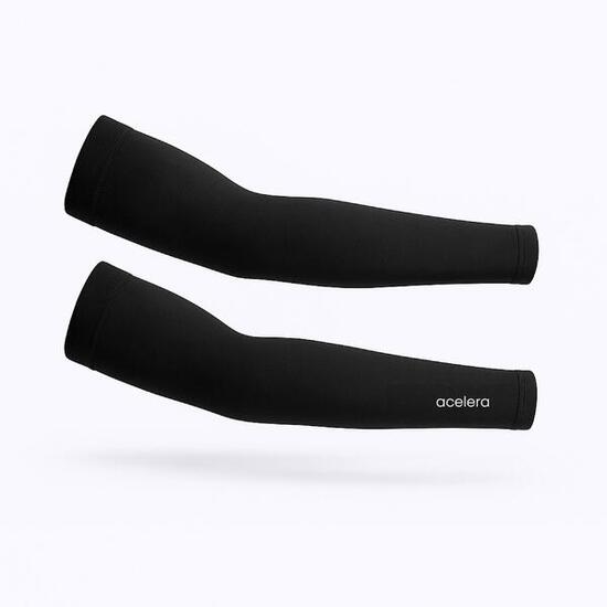 Acelera Scaldamuscoli da ciclismo manicotti in pile con banda in silicone