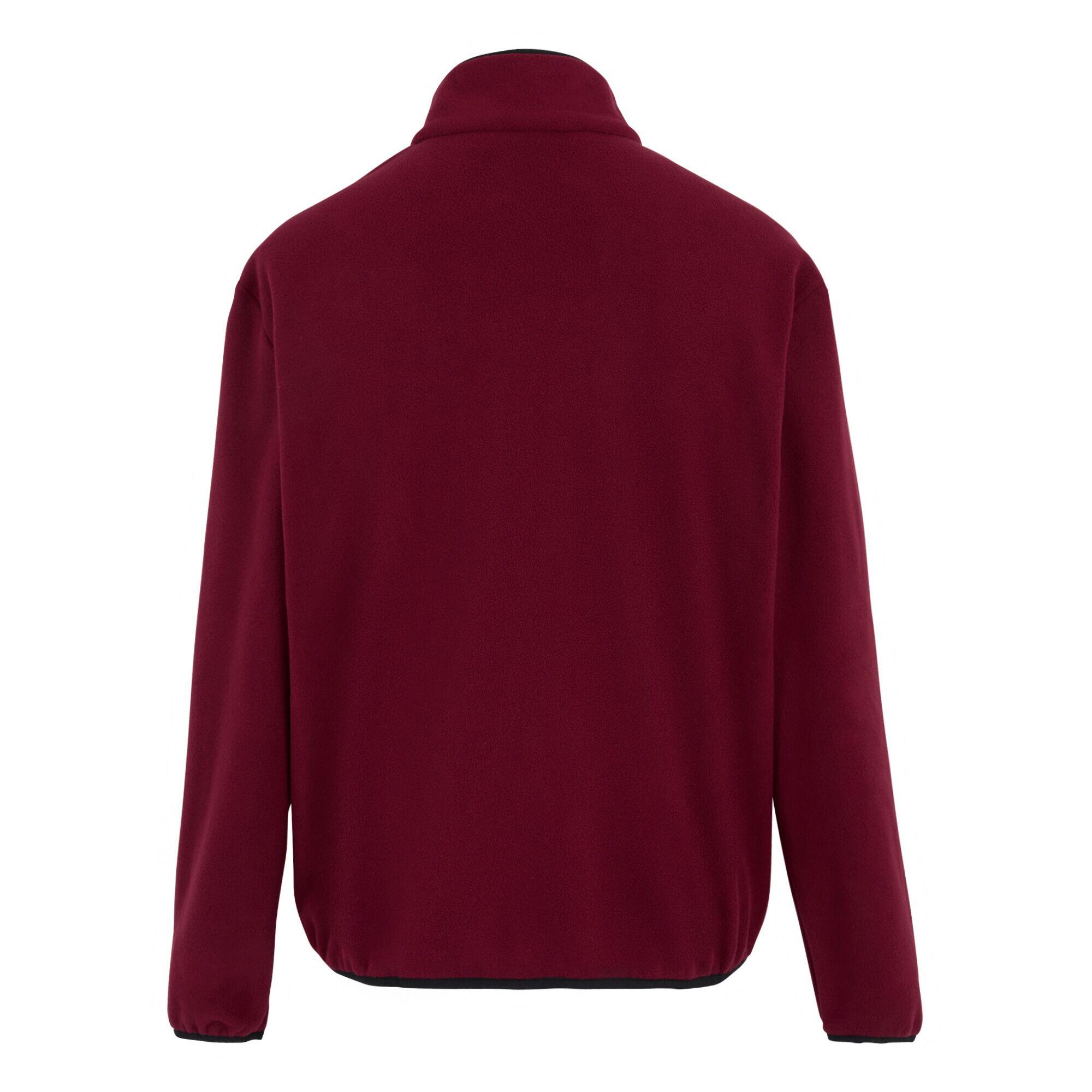 "Frankie" Fleecejacke Durchgehender Reißverschluss für Herren Dunkles Weinrot 2/5