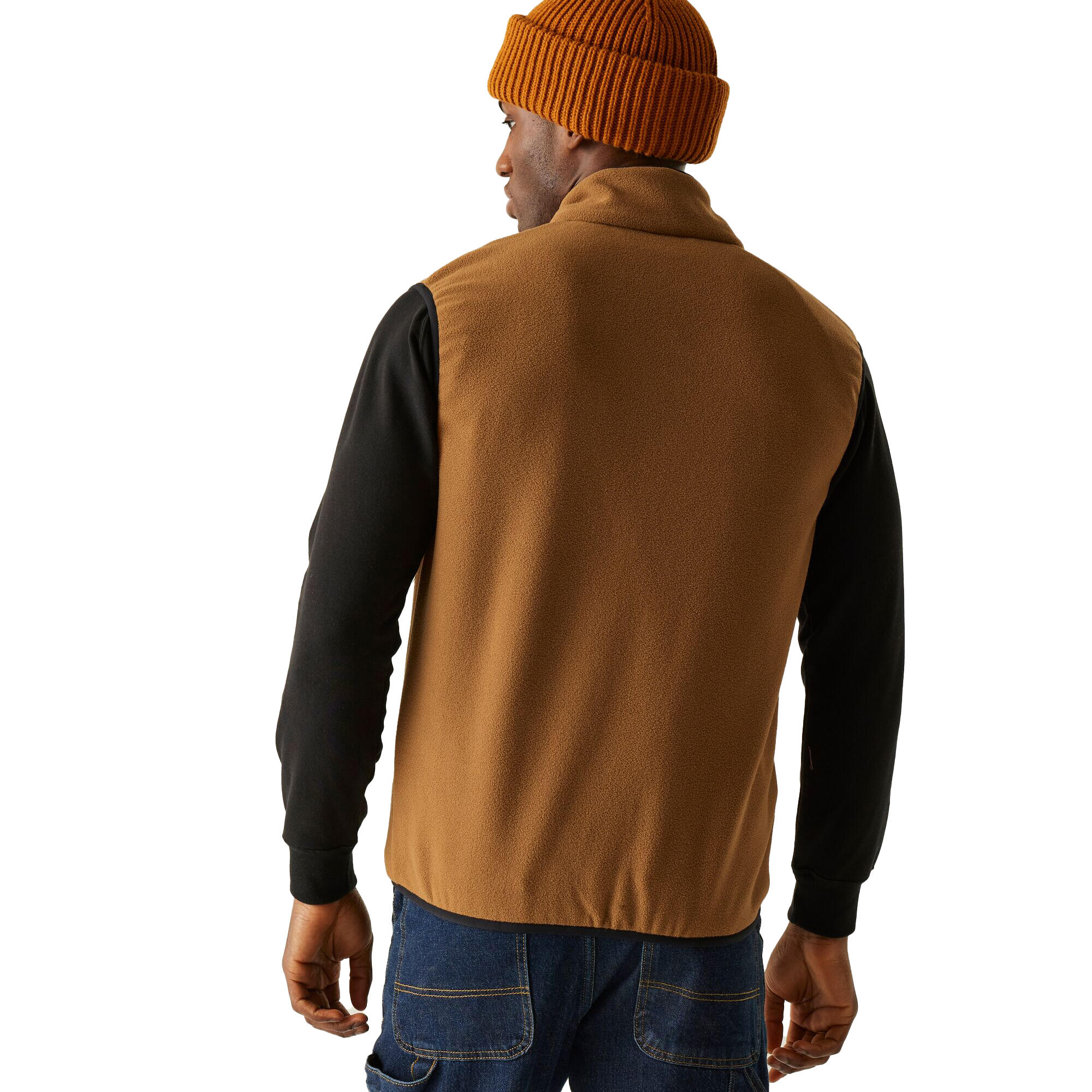 Mens Frankie Fleece Gilet (Nut Brown) 3/5