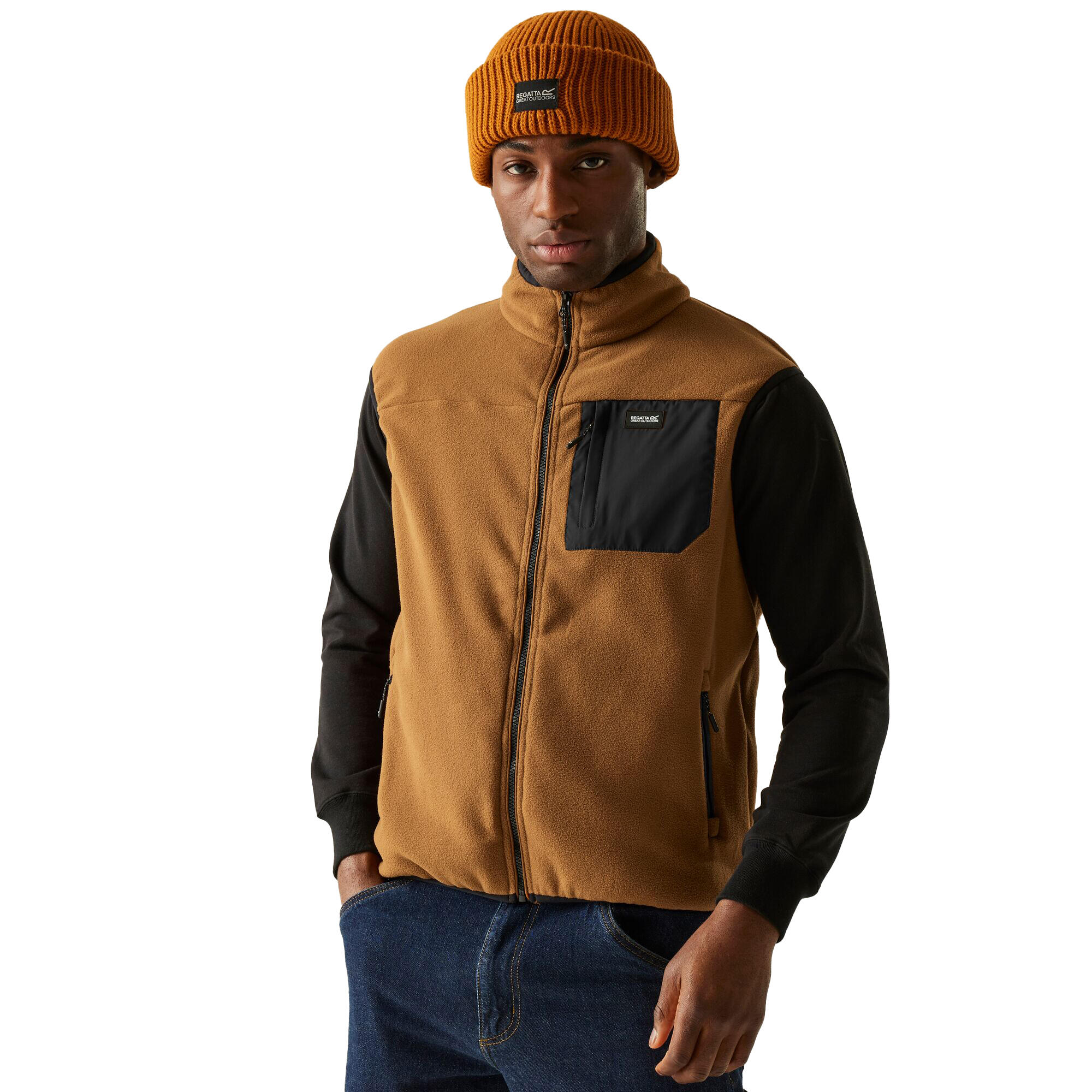 Mens Frankie Fleece Gilet (Nut Brown) 4/5