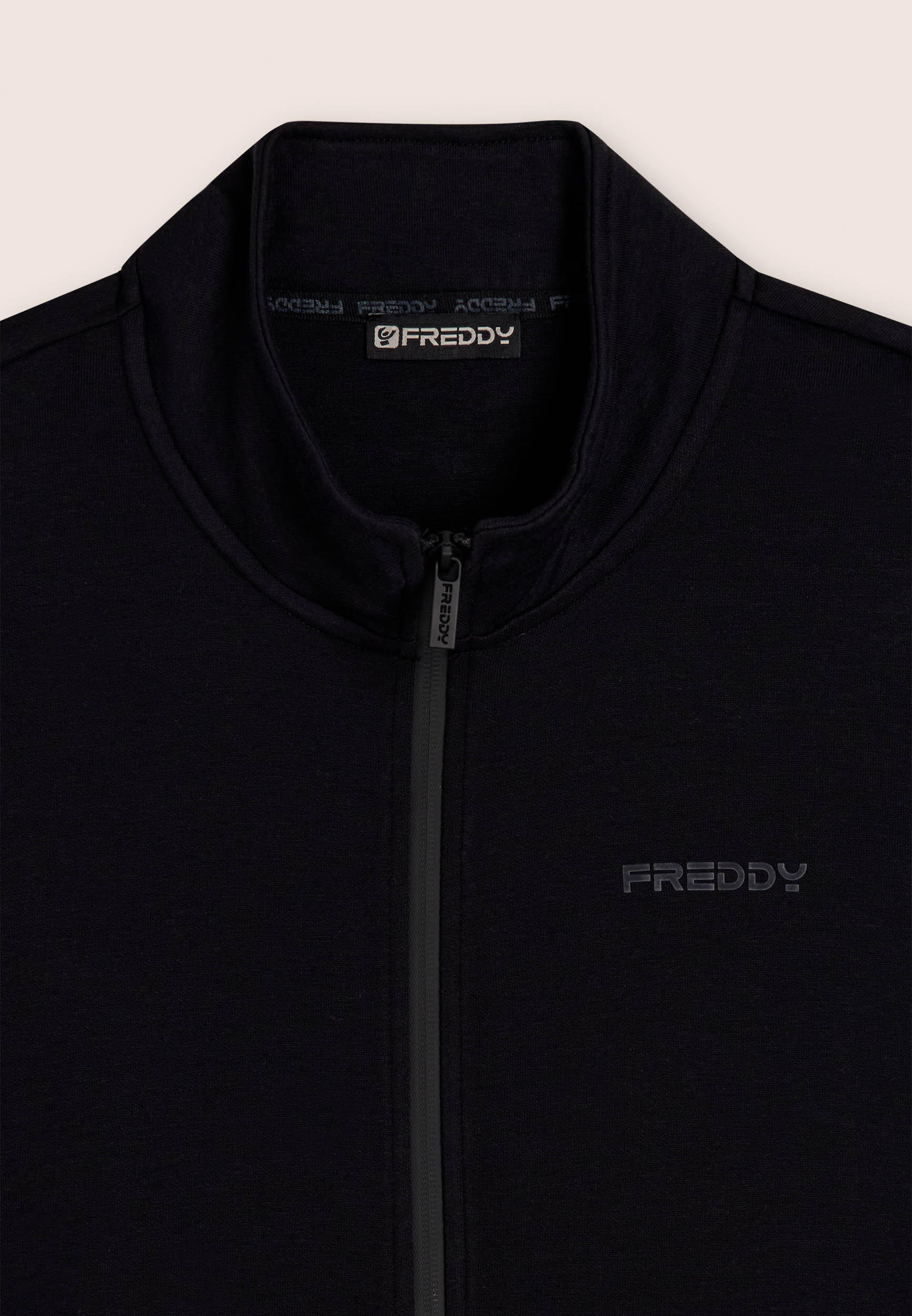 Sweat-shirt entièrement zippé, col montant et détails à effet brillant 3/3