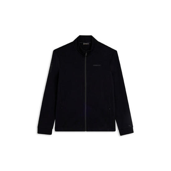 Felpa full zip con collo alto e dettagli effetto lucido