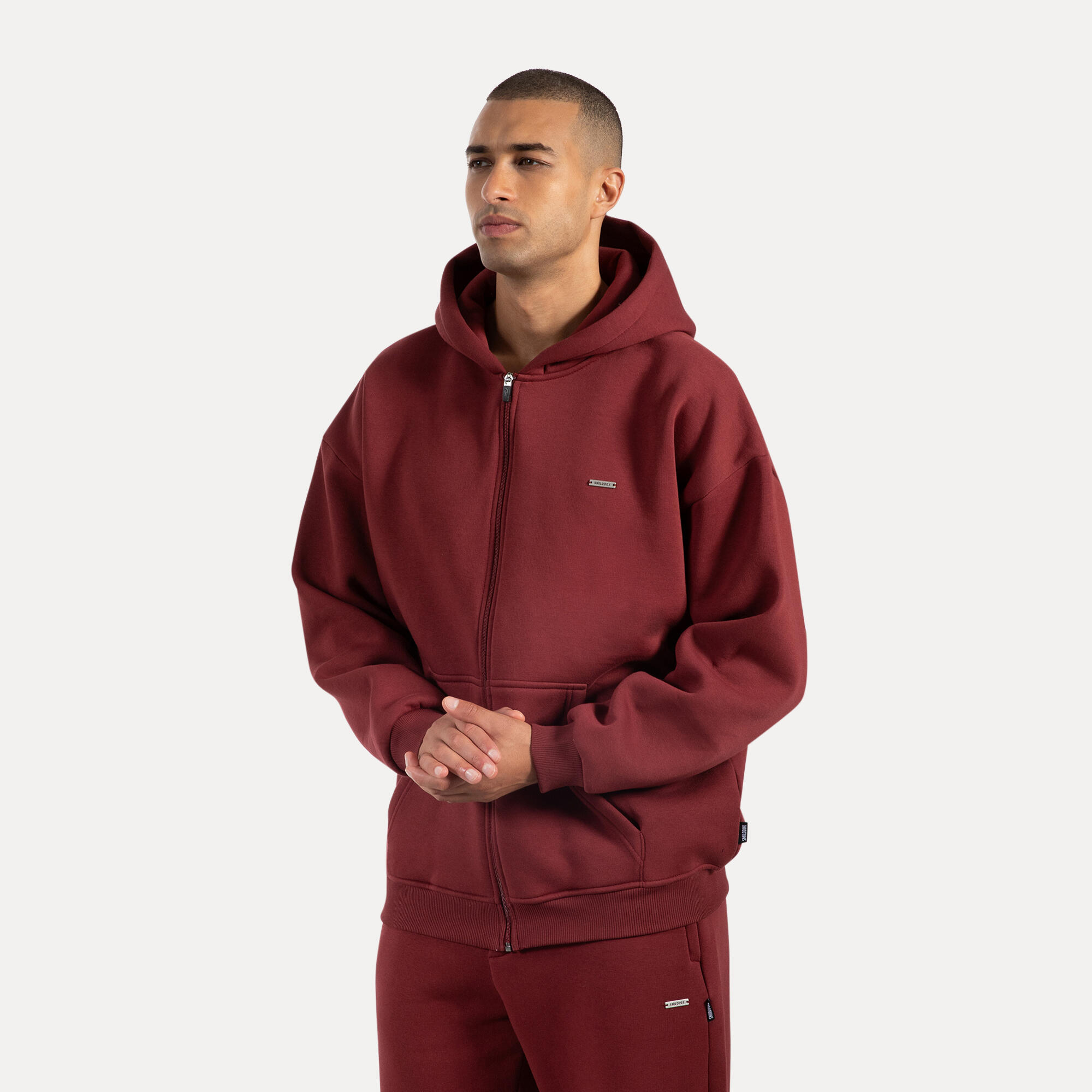 Herren Zip Hoodie Cedrik Bordeaux 2/5