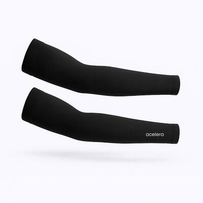 Acelera Scaldamuscoli da ciclismo manicotti in pile con banda in silicone