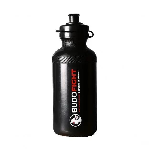 Black plastic water bottle