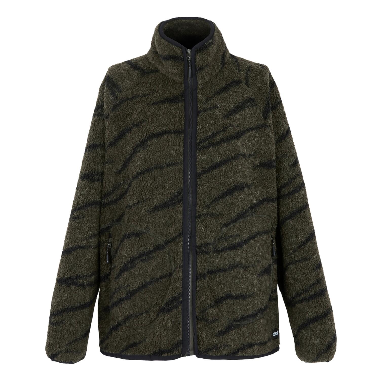 REGATTA Womens/Ladies Frankie Borg Full Zip Fleece Jacket (Khaki Green/Black)