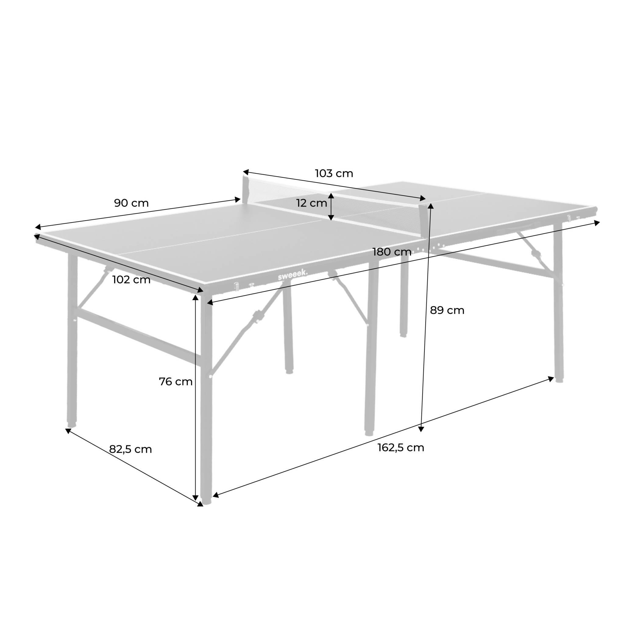 Table de ping pong d'intérieur médium, noir, pliable | sweeek 4/5