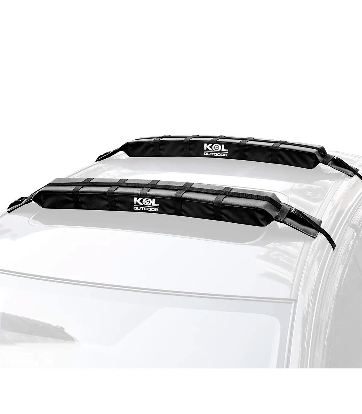 QWORK® Barres De Toit Souples Universelles Avec Sangles De Fixation – Pour Kayak, Surf, Canoë, Snowboard Et Paddle, Transport Facile Et Sécurisé
