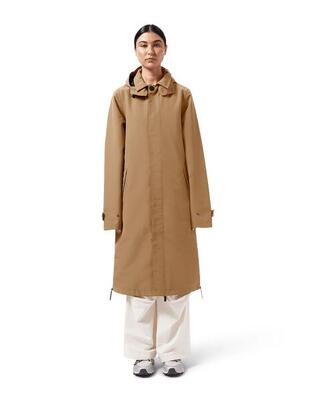 Wasserdichter Mac Mantel Damen – Beige Écorce XL