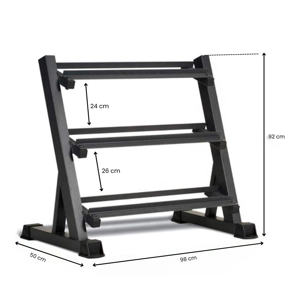 Set Mancuernero + Mancuernas Redondas 2,5kg a 20kg Fitness Tech 2/8