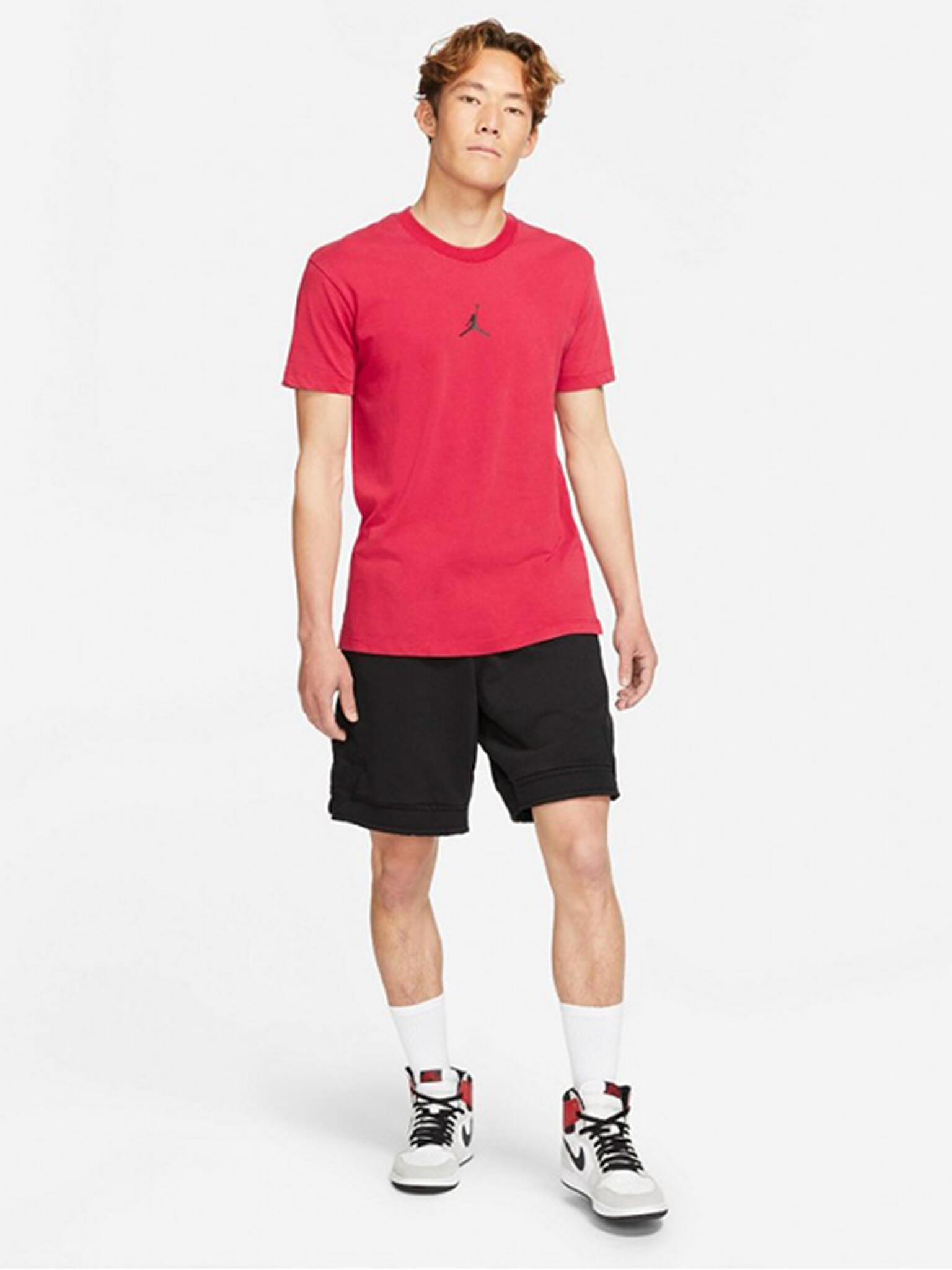 Koszulka męska nike air jordan dri-fit short-sleeve graphic top tee gym red 2/5