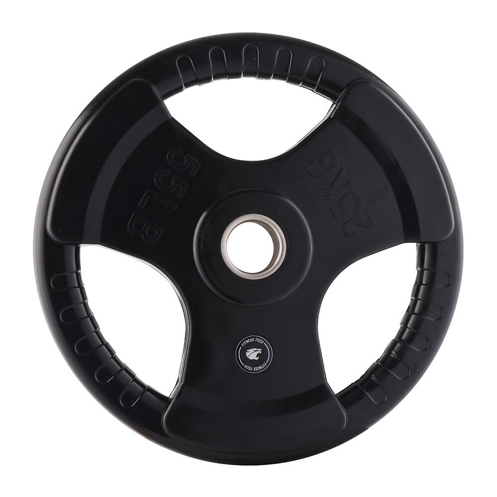 Set 2 Discos Triple Agarre Musculación 25kg Fitness Tech 2/5