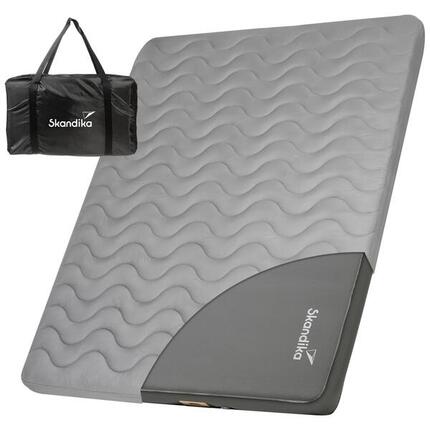 Mata kempingowa samopompująca podwójna Easy 3D Premium Flex z pikowanym topperem