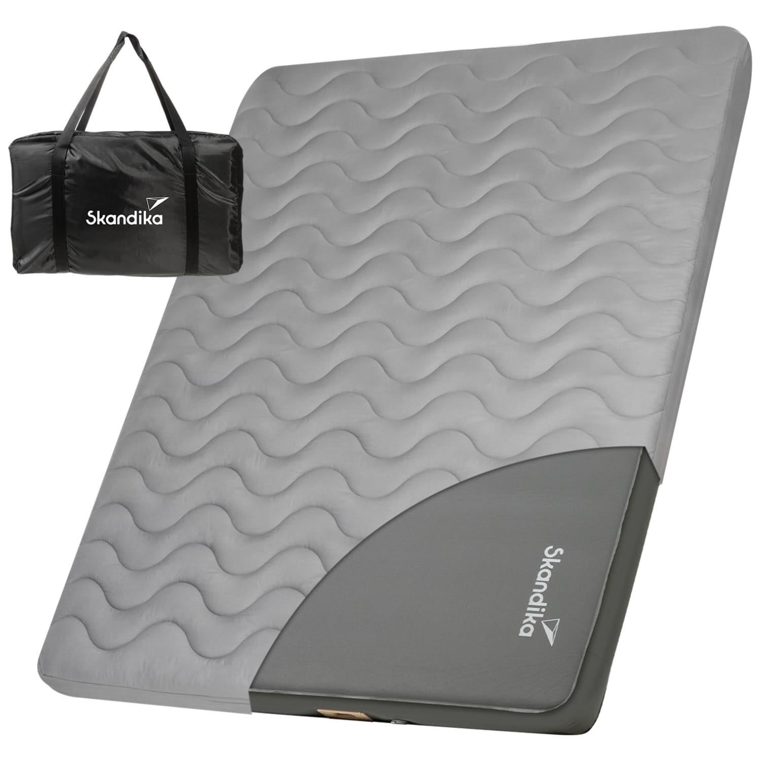 Skandika - Set Matelas Gonflable Double Easy 3d Premium Flex + Housse – Pompe Usb Incluse - Matelas Autogonflant - Gris - Taille Unique - Decathlon