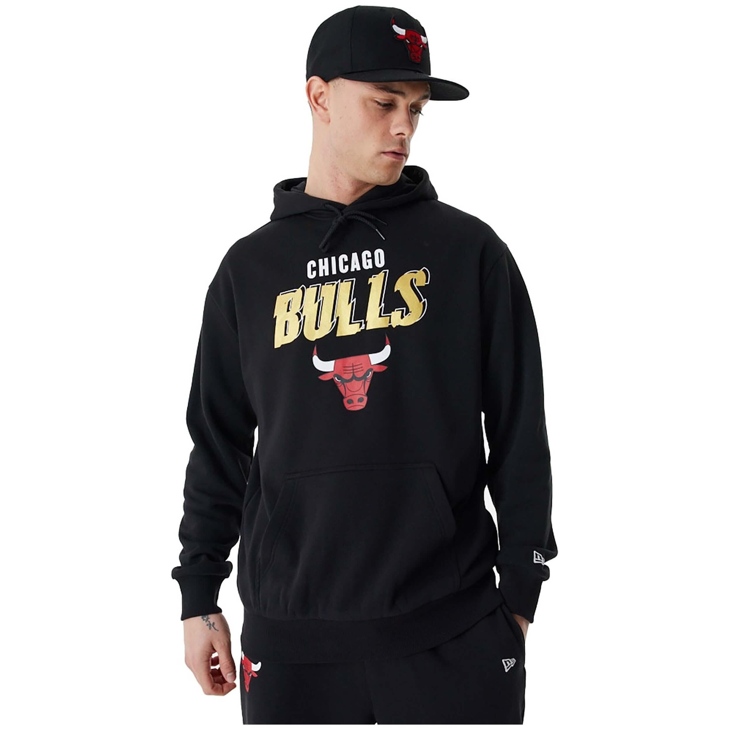 NEW ERA Pánská mikina Team Script OS Hoody Chicago Bulls