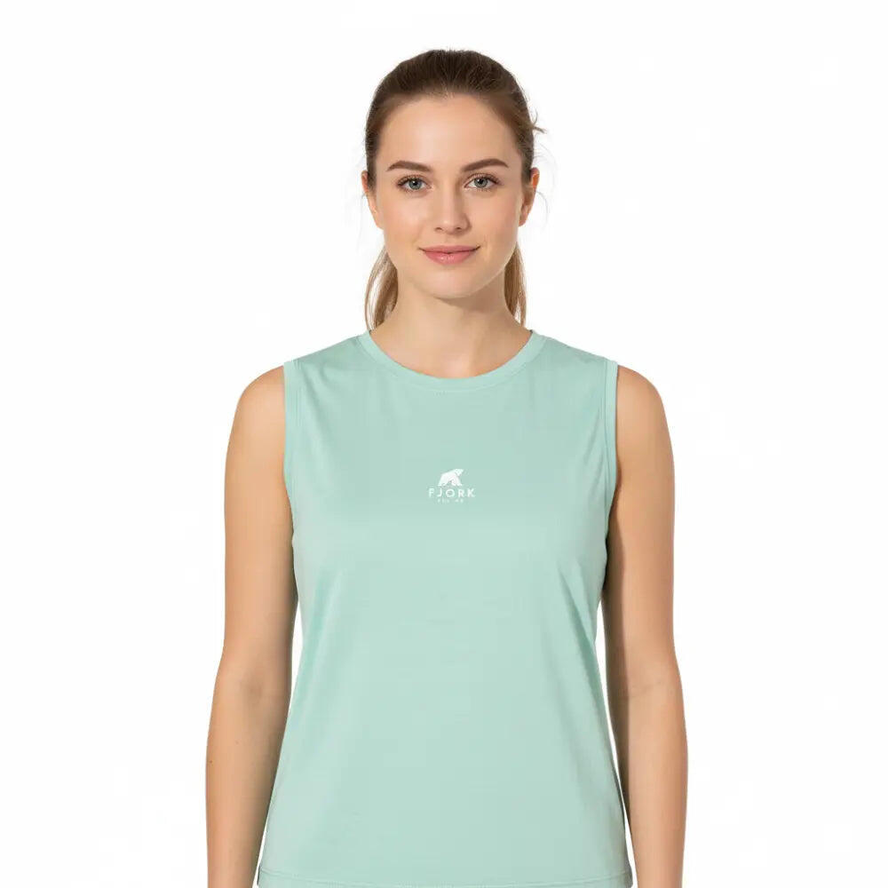 Fjork Merino - Cropped Top Merino 140 - Débardeur - Vert - 44 L - Decathlon