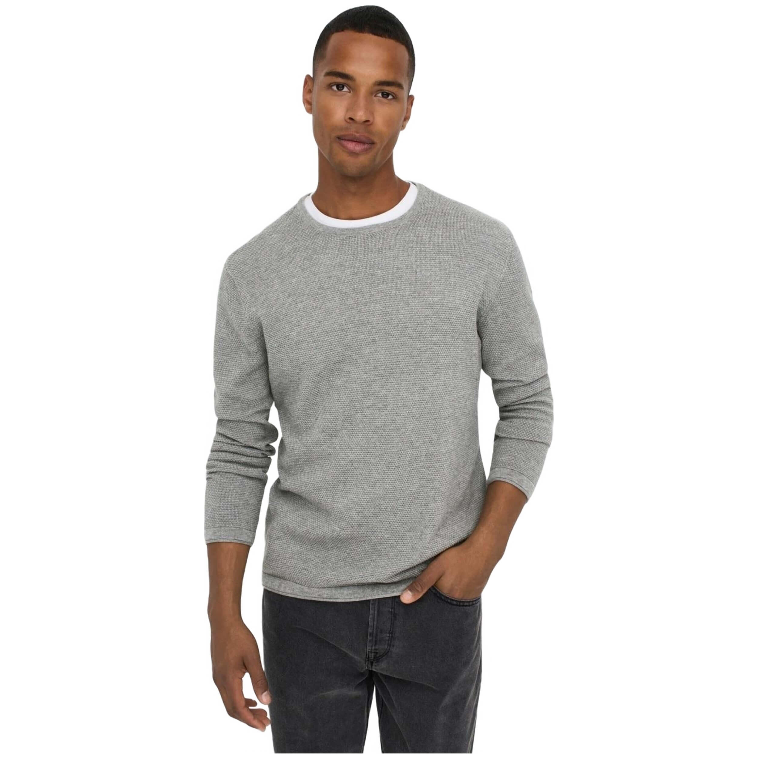 Sweat Only & sons modèle 22016980-GREY pour homme 3/4