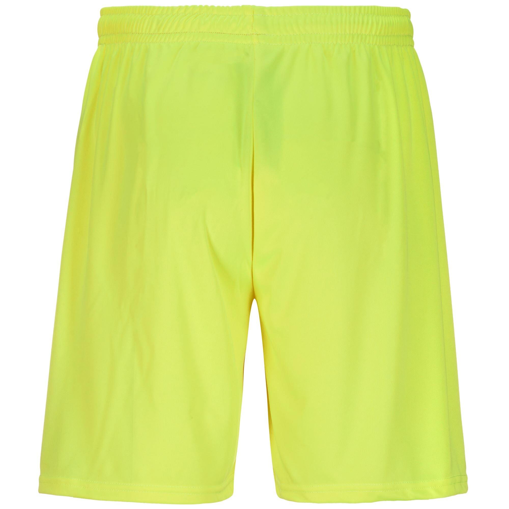Pantaloncini sportivi da bambino in poliestere verde da calcio 3/4