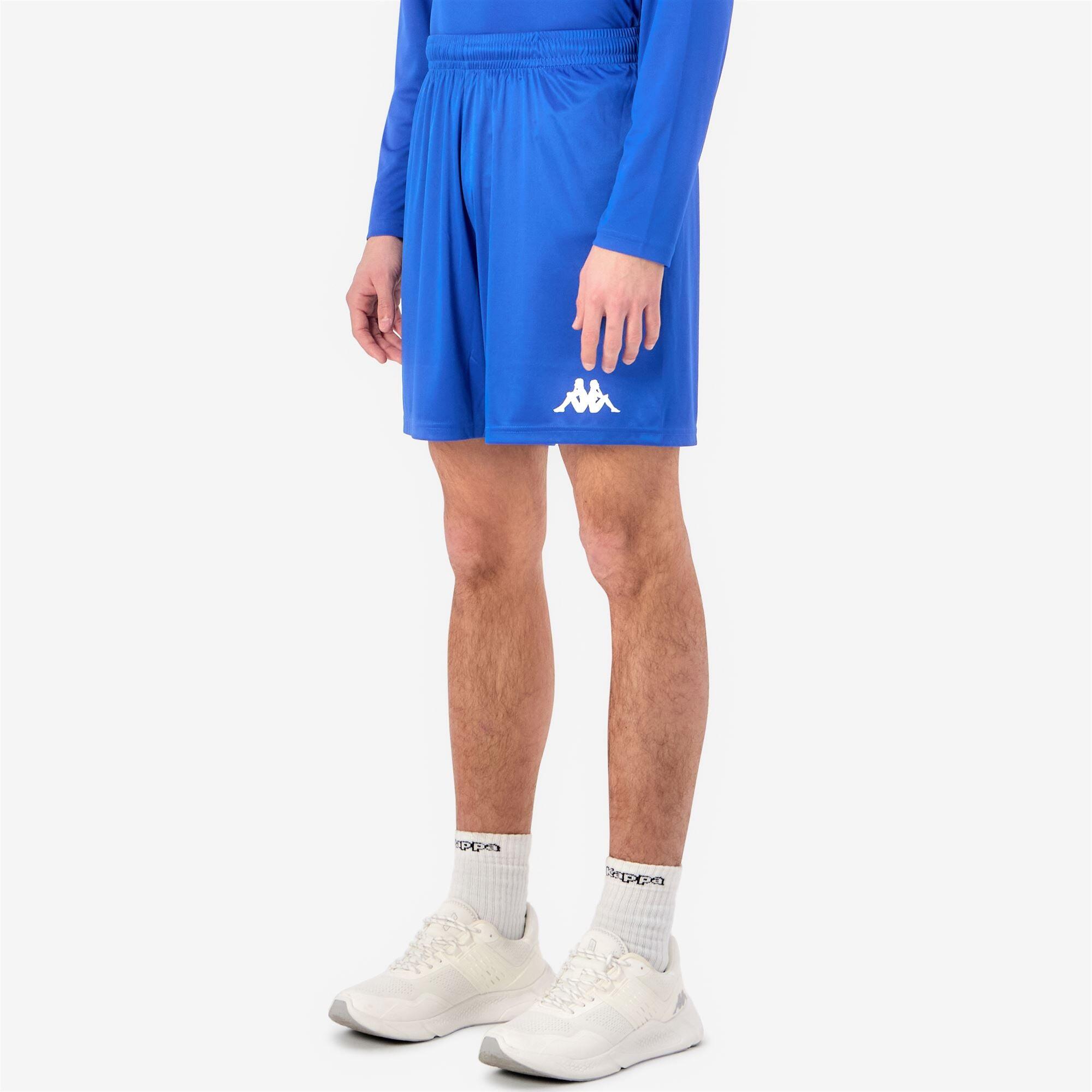 Pantaloni corti da uomo in poliestere blu da calcio 6/7