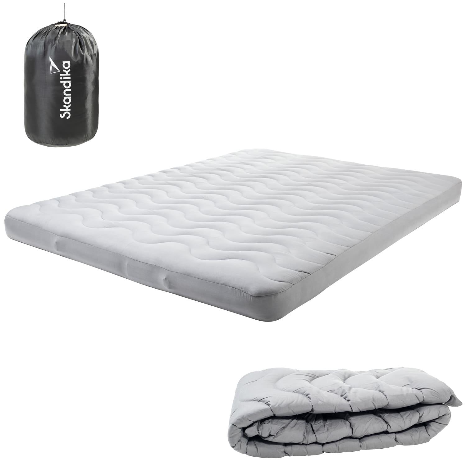 Skandika - Housse Pour Matelas Double Easy 3d Premium Flex - 200×150×12cm - Surmatelas - Sous-matelas - Gris - Taille Unique - Decathlon