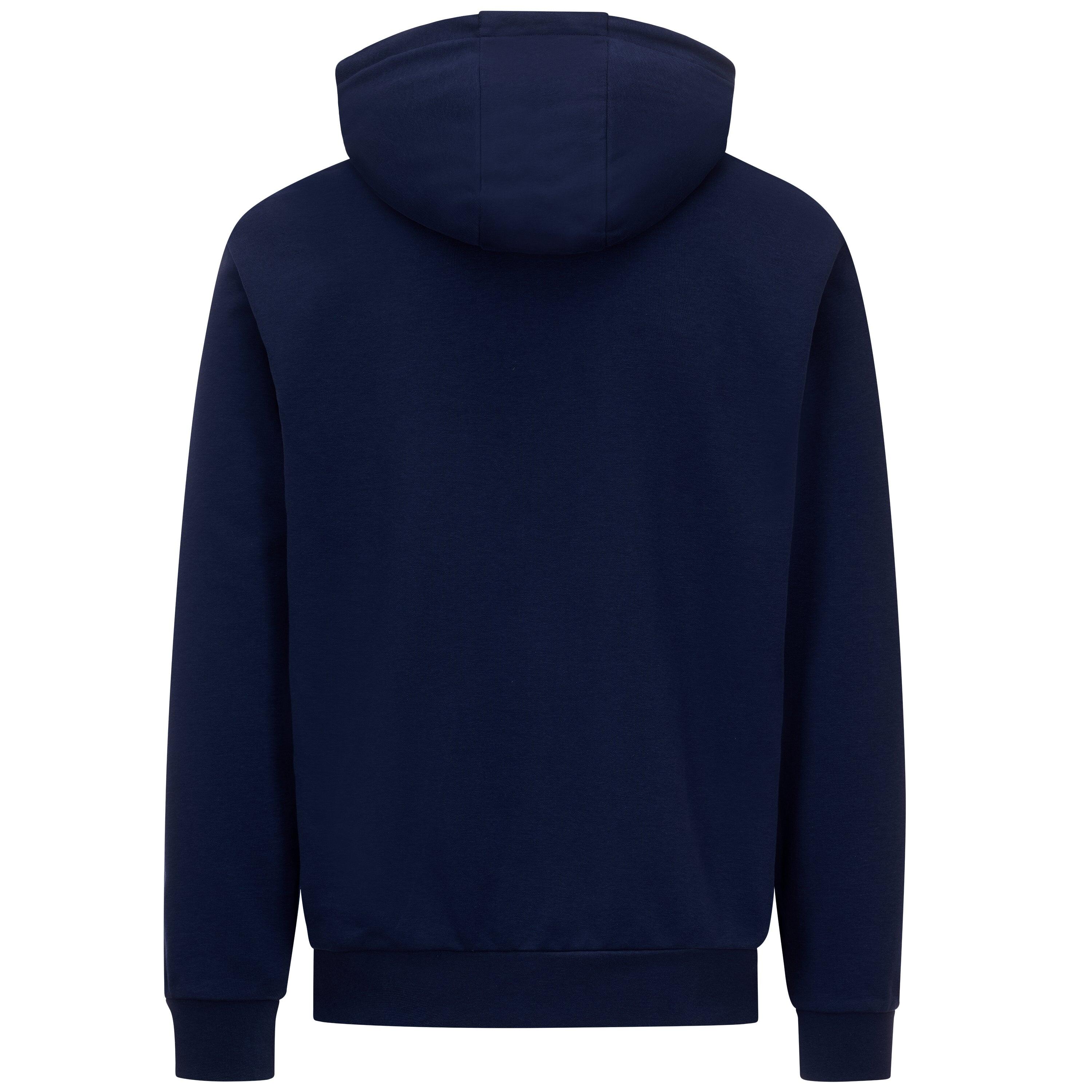 Felpa con cappuccio da uomo in cotone blu da sportivo 4/5