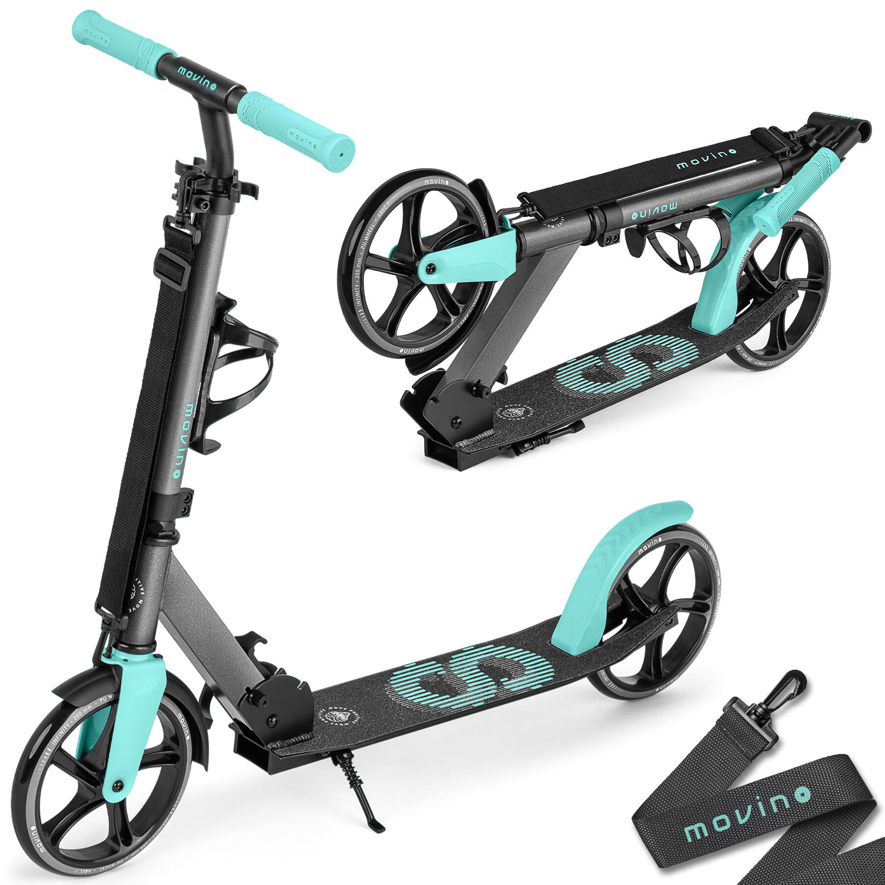 MOVINO INFINITY Cityroller Scooter für Kinder und Erwachsene (Minze) 0080