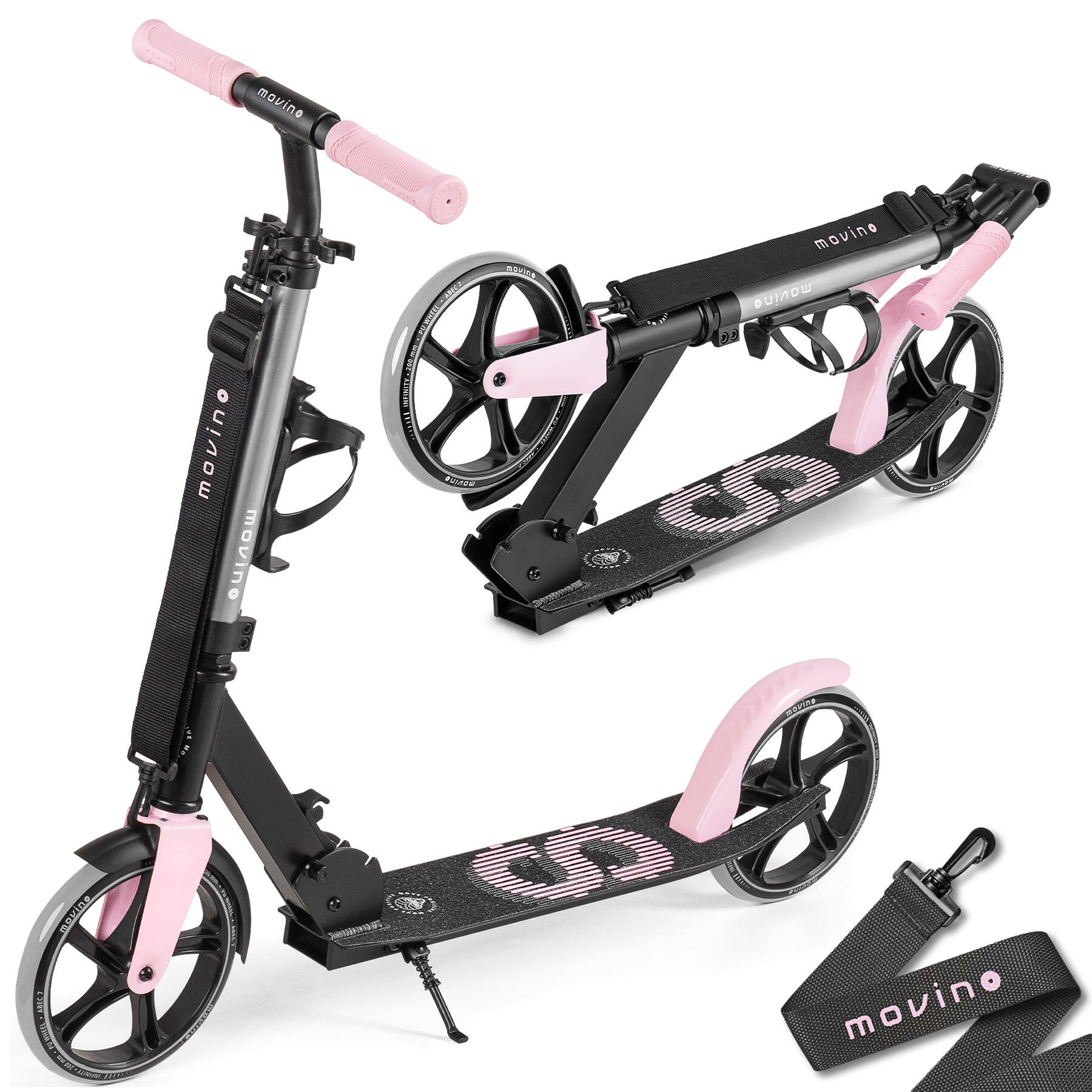 MOVINO INFINITY Cityroller Scooter für Kinder und Erwachsene (Rosa) 0042