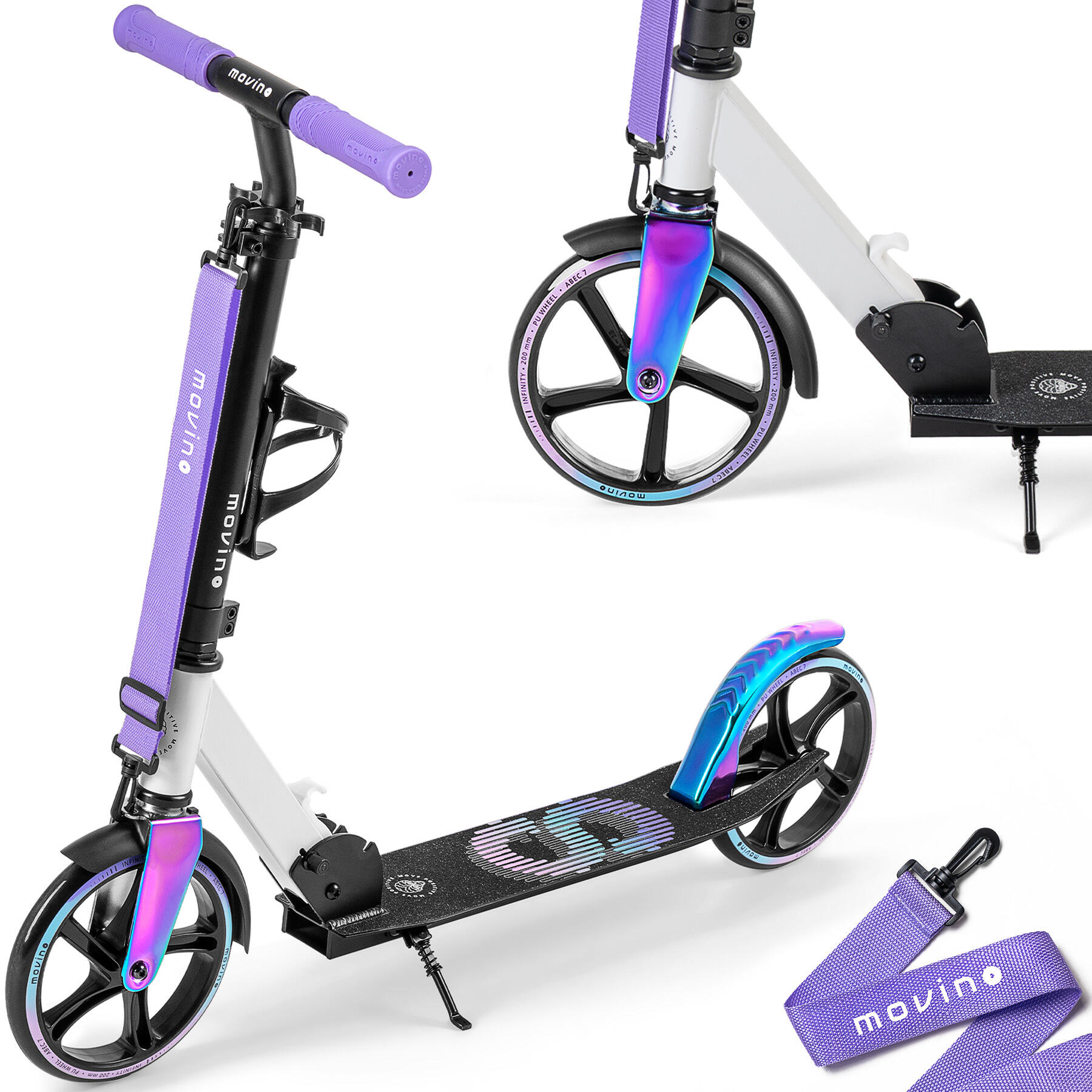 MOVINO INFINITY Cityroller Scooter für Kinder und Erwachsene (Rainbow) 4990