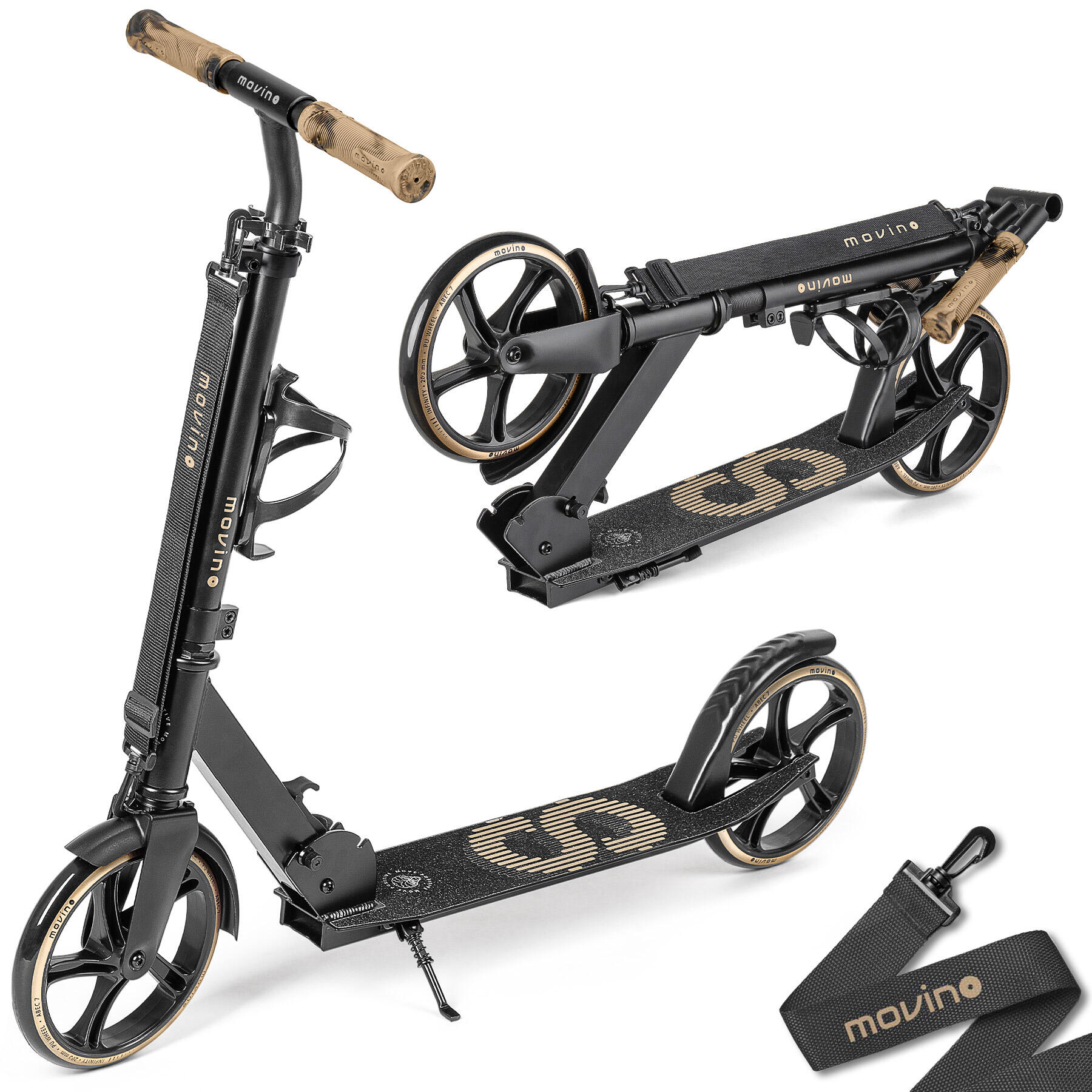 MOVINO INFINITY Cityroller Scooter für Kinder und Erwachsene (Golden) 4617