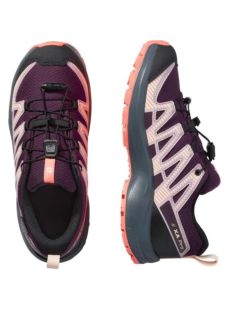 Corsa e trail per bambina Salomon Xa pro v8 Viola 4/6