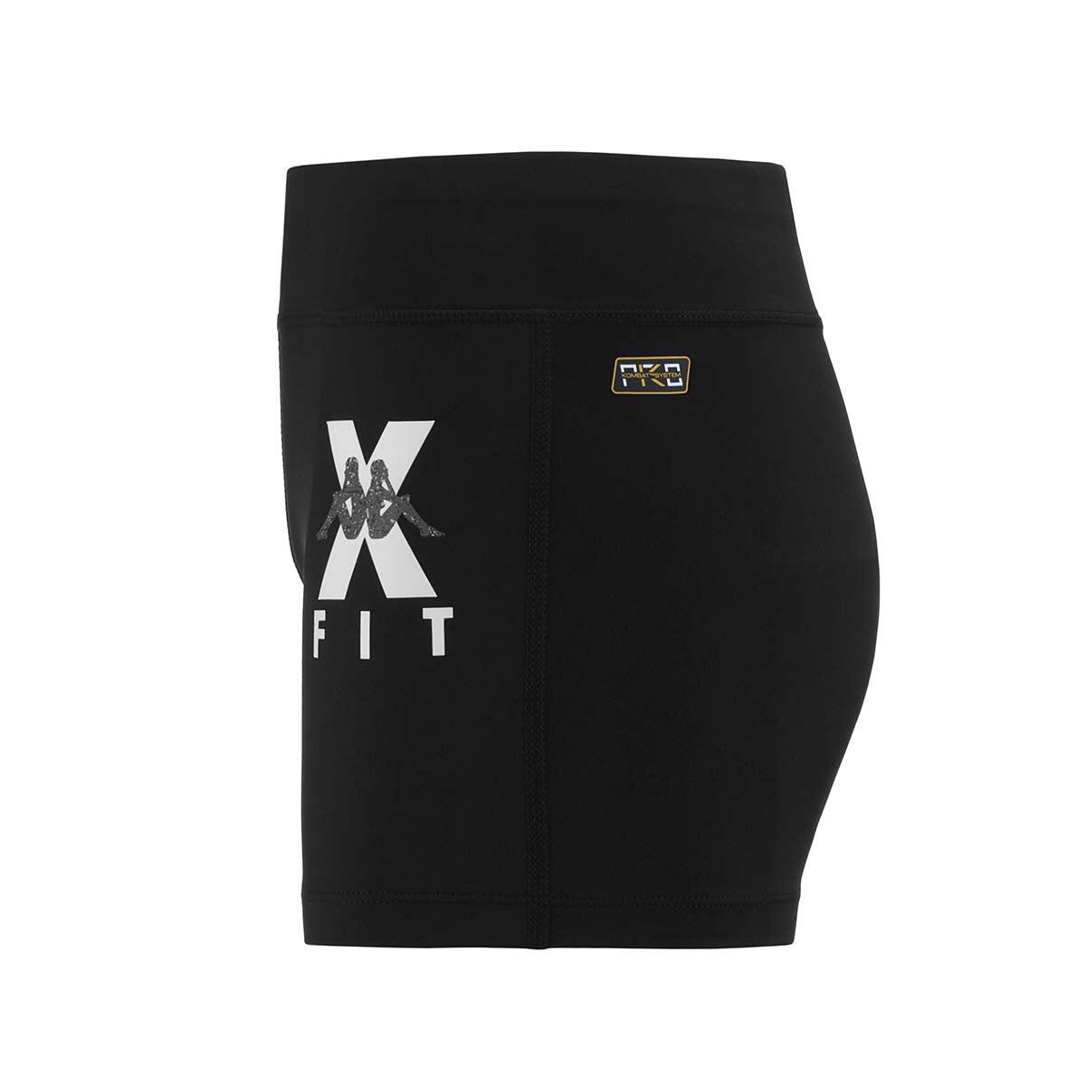 Pantaloncini sportivi da donna in poliestere nero da palestra 7/7