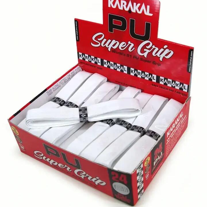 Karakal PU Super Grip Badminton Tennis Squash Racket Grips x 24 - White