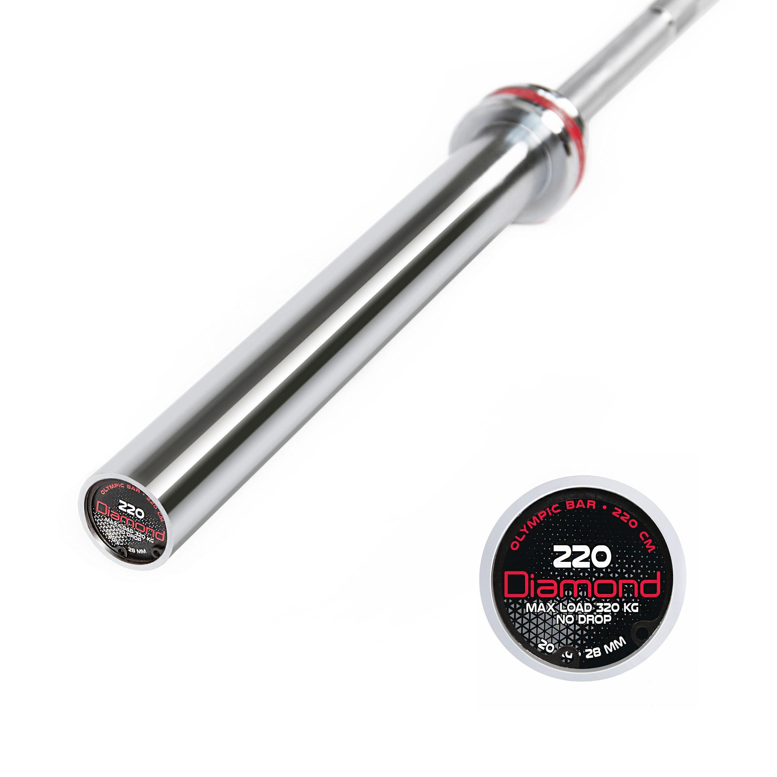 Olympische Stahlhantelstange Ø50 mm, 150/180/220 cm, max. Belastung 330 kg 4/7