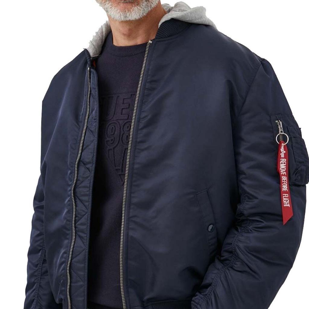 Jaqueta alpha industries modelo ma-1 zh back emb cor azul
