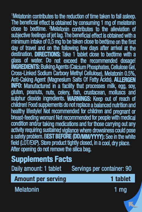 Nachtmelatonine (Melatonine) - 90 tabletten Scitec Nutrition 3/5