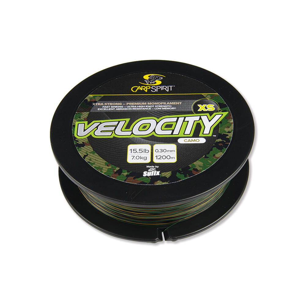 Carp Spirit - Monoﬁlament Carp Spirit Velocity Camo 1200 M - Fil Nylon - Marron|vert - 35/100 - Decathlon
