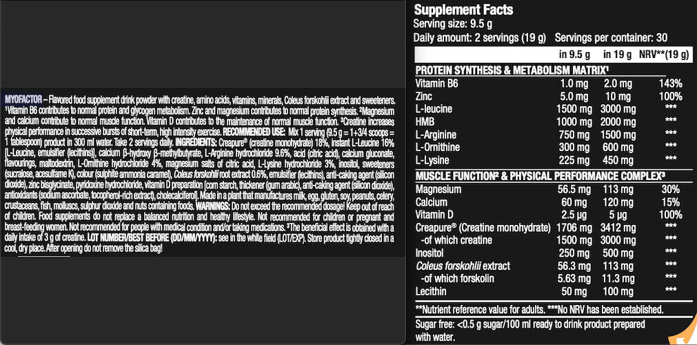 Myo Factor - 285g Te al melocotón Scitec Nutrition 3/5